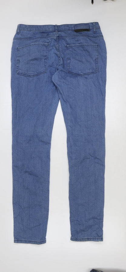 Mens UK Size 32 in Selected Regular Fit Straight Blue Jeans