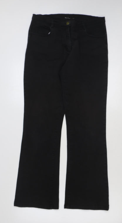 Womens UK Size 32 in Preworn Regular Fit Bootcut Black Jeans