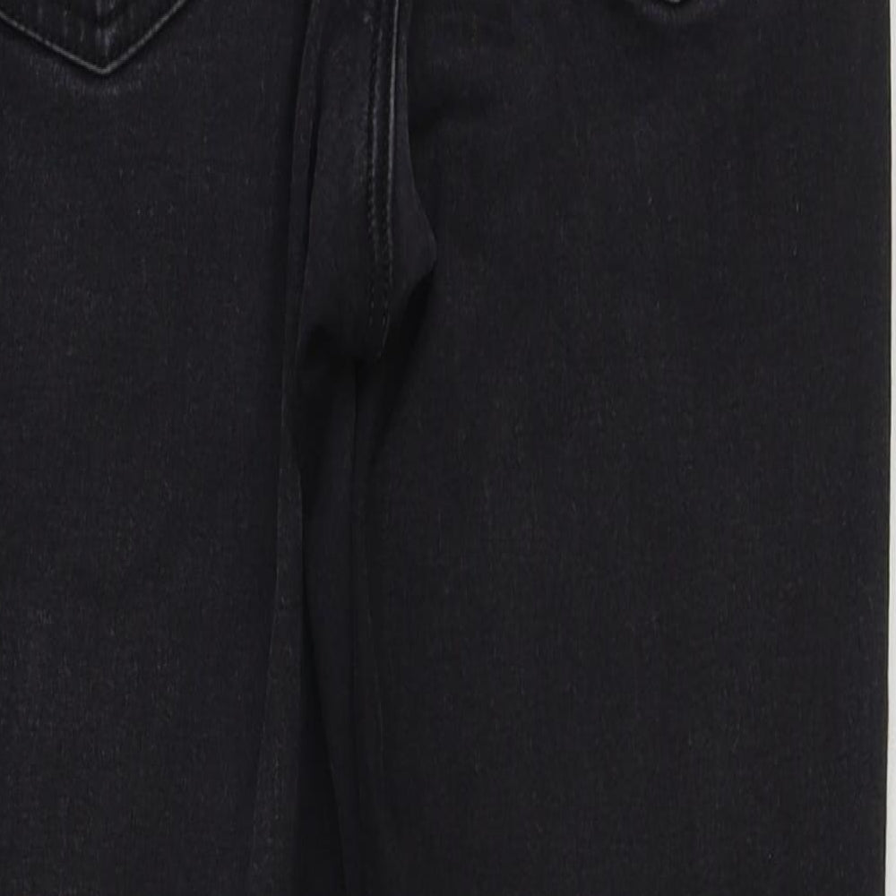 Topshop Womens Black Cotton Skinny Jeans Size 28 in L28 in Regular Button