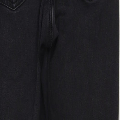 Topshop Womens Black Cotton Skinny Jeans Size 28 in L28 in Regular Button