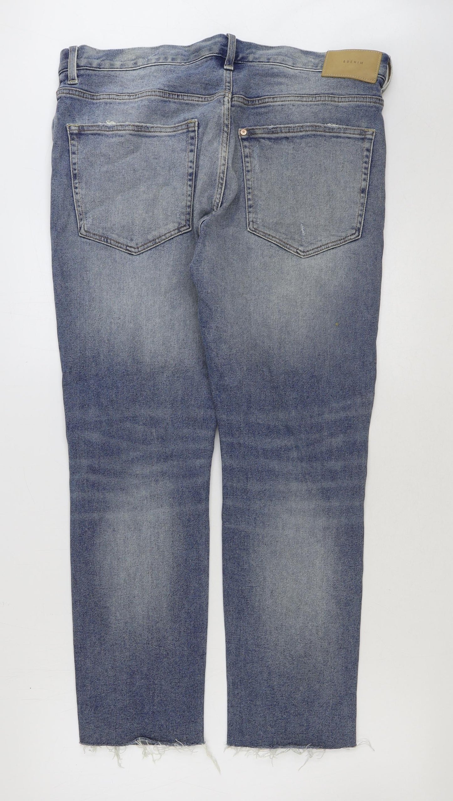 &denim Mens Blue Cotton Straight Jeans Size 36 in L29 in Regular Button