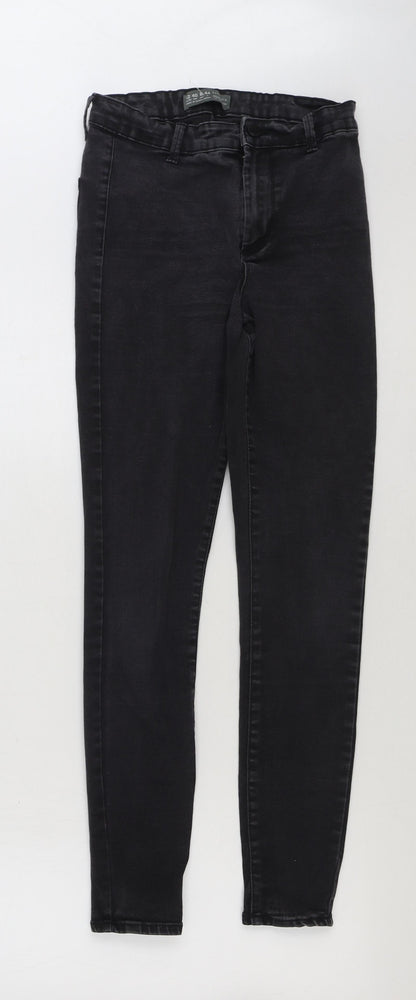 Denim & Co. Womens Black Cotton Skinny Jeans Size 12 L29 in Regular Button