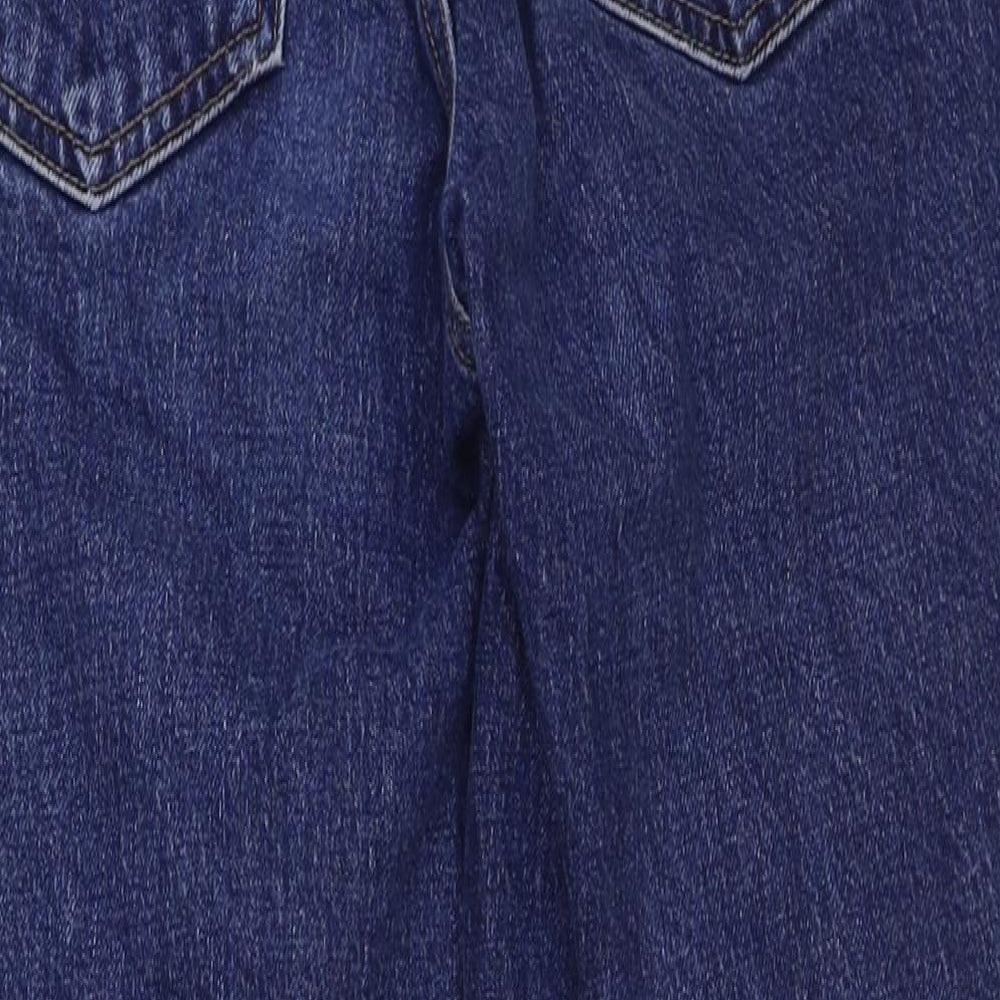 Topshop Womens Blue Cotton Straight Jeans Size 25 in L30 in Regular Button