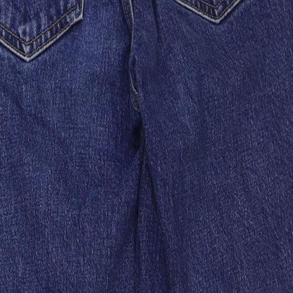 Topshop Womens Blue Cotton Straight Jeans Size 25 in L30 in Regular Button