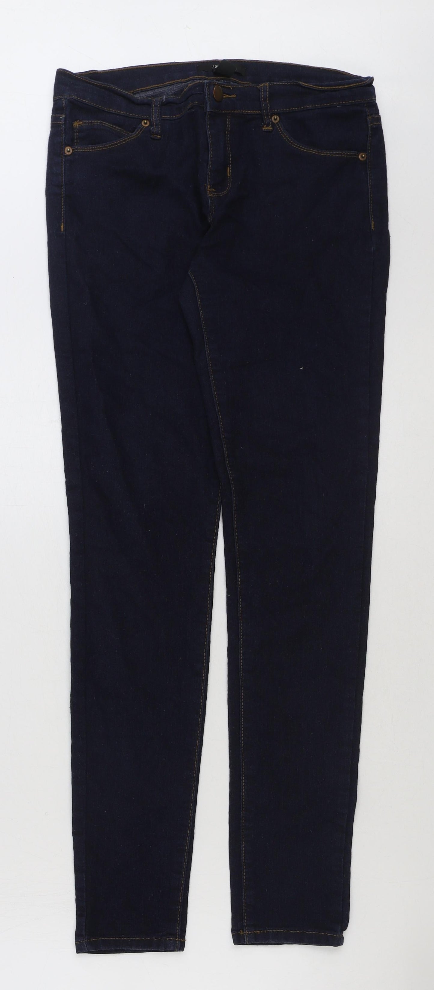 FOREVER 21 Womens Blue Cotton Skinny Jeans Size 28 in L32 in Regular Button