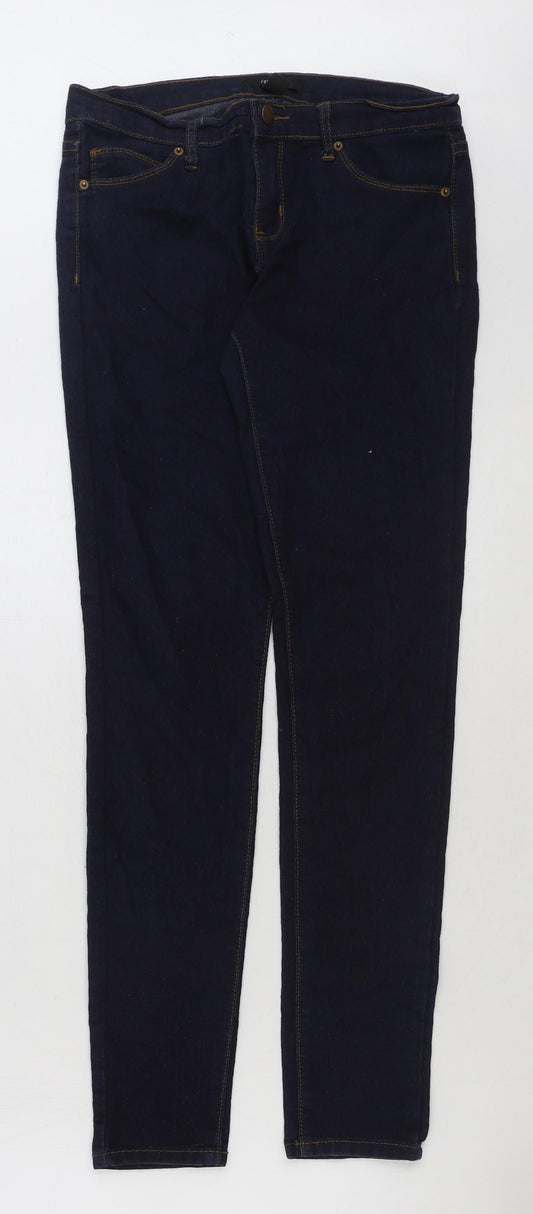 FOREVER 21 Womens Blue Cotton Skinny Jeans Size 28 in L32 in Regular Button