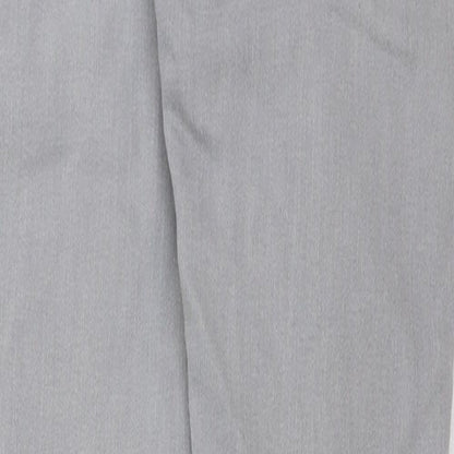 River Island Girls Grey Cotton Skinny Jeans Size 12 Years Regular Button - Distressed