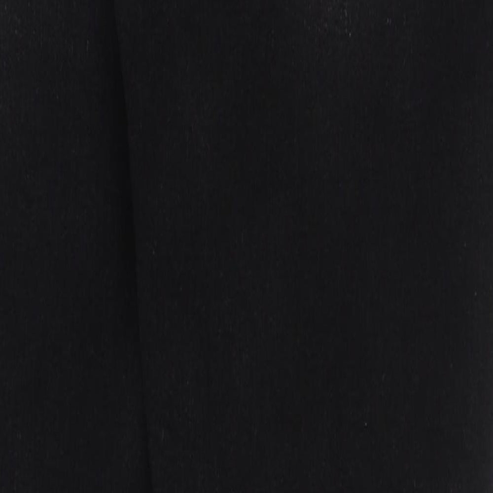 Marks and Spencer Girls Black Cotton Skinny Jeans Size 12-13 Years Regular Button - Distressed