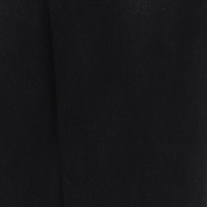 Marks and Spencer Girls Black Cotton Skinny Jeans Size 12-13 Years Regular Button - Distressed