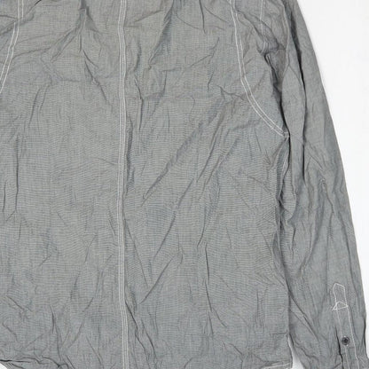 Mens UK Size L Burton Grey  Button-Up Long Sleeve Casual Shirt