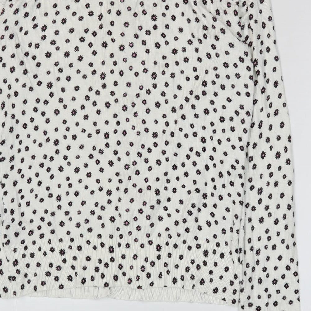Womens UK Size 14 M&Co White Cardigan Jumper