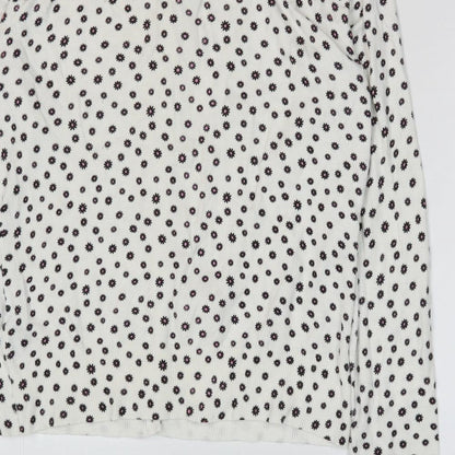 Womens UK Size 14 M&Co White Cardigan Jumper