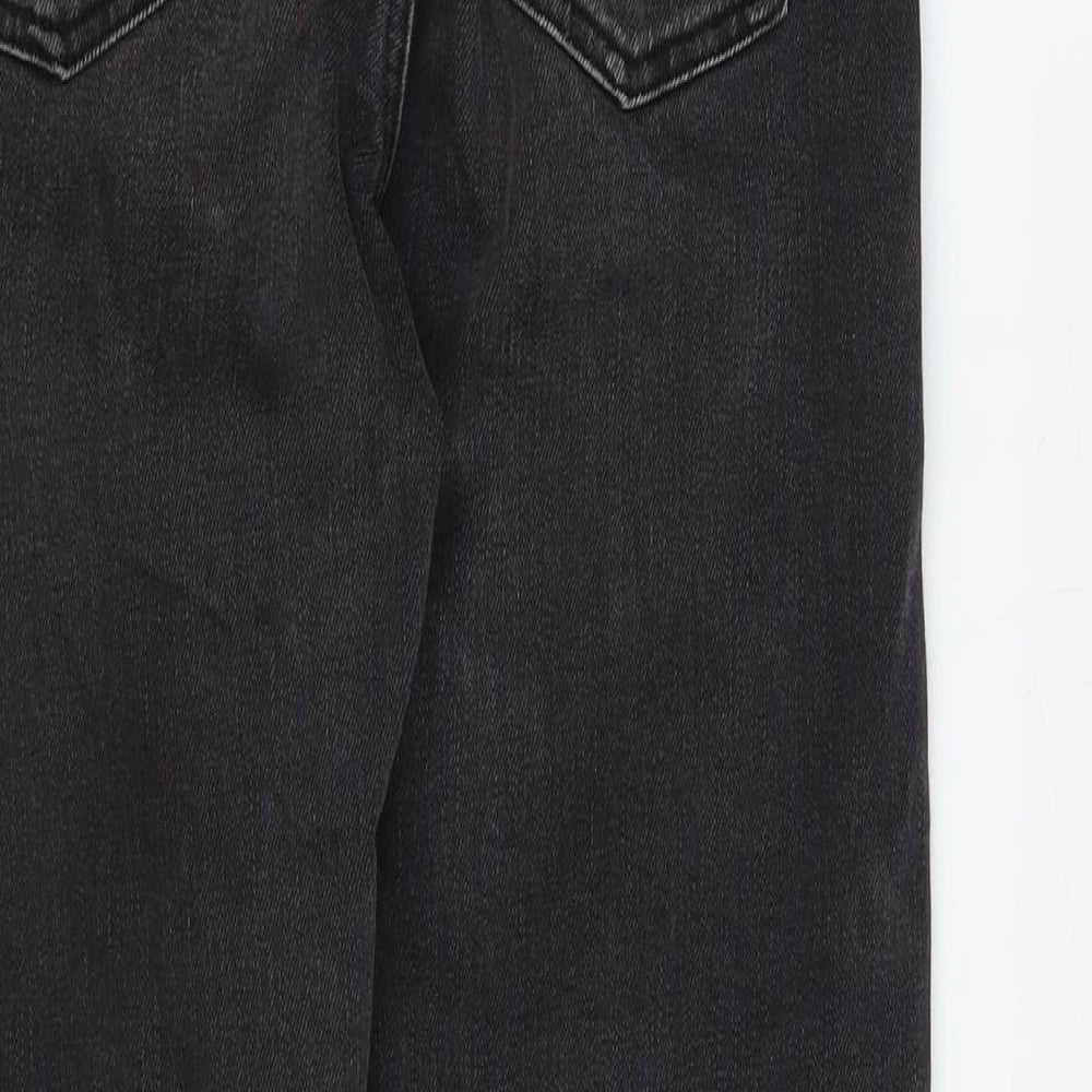 Miss Selfridge Womens Black 100% Cotton Straight Jeans Size 8 L27 in Regular Zip