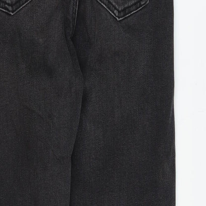 Miss Selfridge Womens Black 100% Cotton Straight Jeans Size 8 L27 in Regular Zip