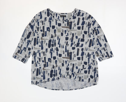 Womens UK Size 12 Viz A Viz Grey Basic Blouse