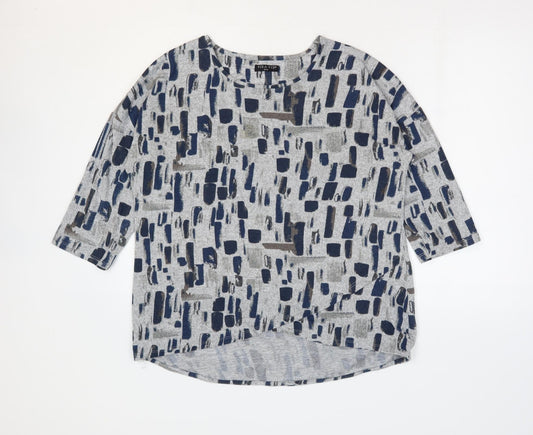 Womens UK Size 12 Viz A Viz Grey Basic Blouse
