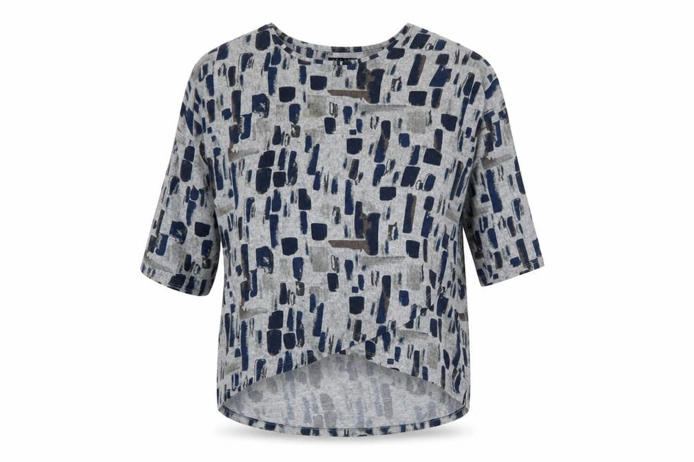 Womens UK Size 12 Viz A Viz Grey Basic Blouse