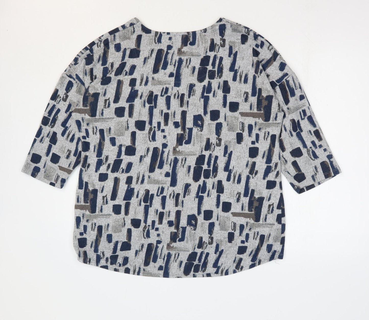 Womens UK Size 12 Viz A Viz Grey Basic Blouse