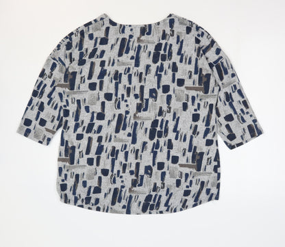 Womens UK Size 12 Viz A Viz Grey Basic Blouse