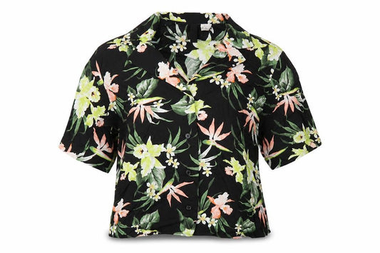 Womens UK Size 4 Divided by H&M Black Cropped Button-Up