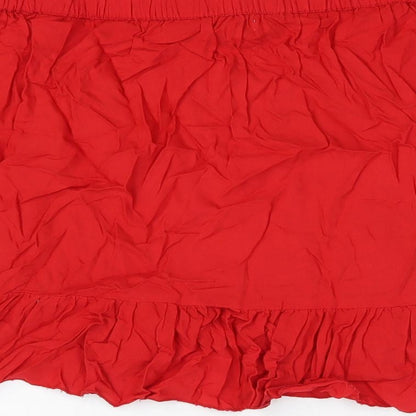 Secret Bazaar Womens Red Viscose Wrap Skirt Size M Tie - Faux Wrap