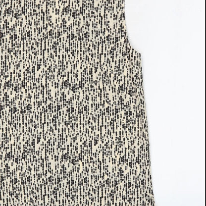 Primark Womens Beige Geometric Polyester Basic Tank Size 6 V-Neck - Pleat Front