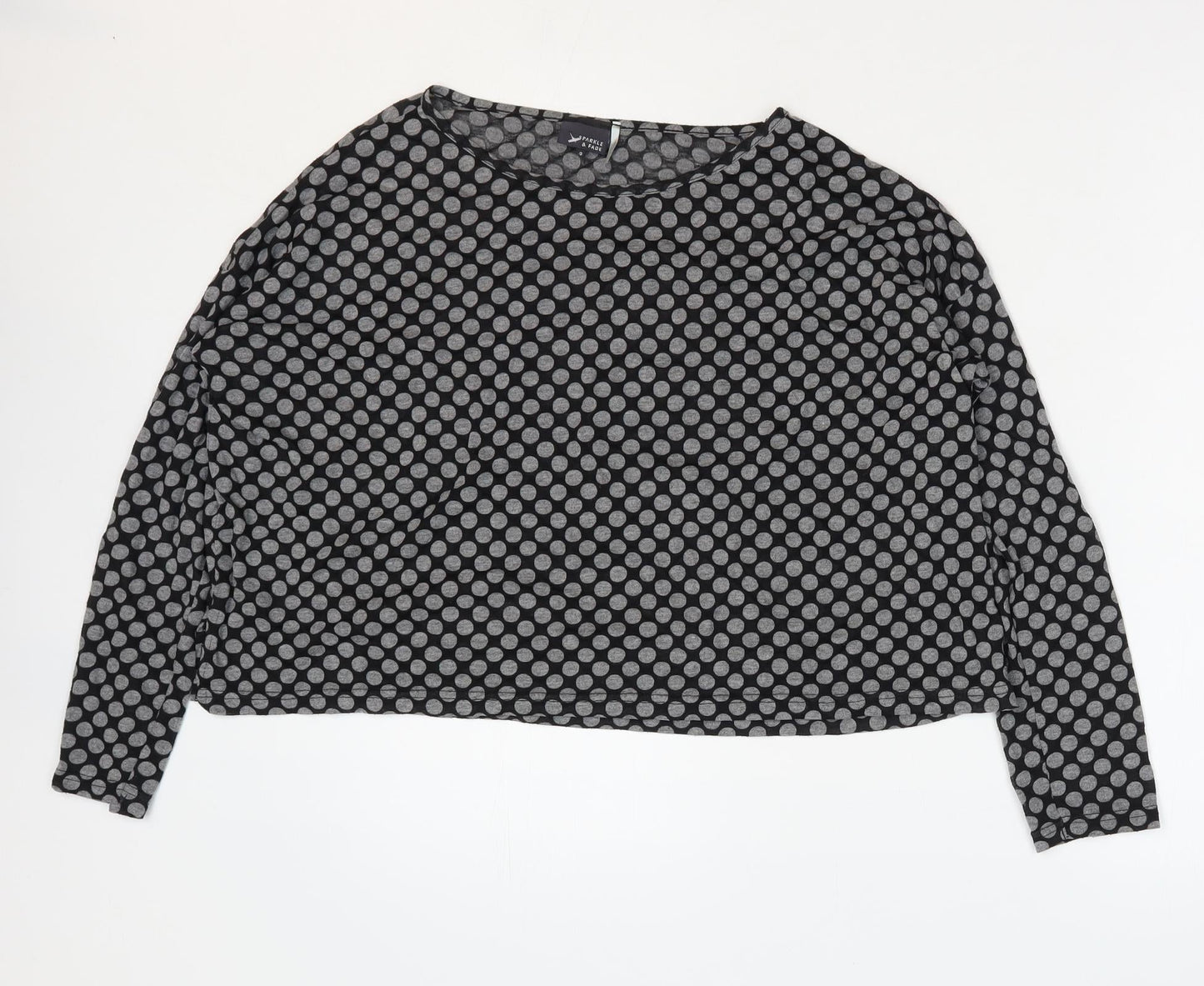 Womens UK Size S Sparkle & Fade Grey Cropped T-Shirt