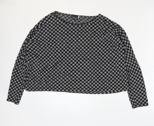 Womens UK Size S Sparkle & Fade Grey Cropped T-Shirt