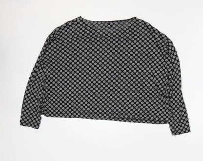 Womens UK Size S Sparkle & Fade Grey Cropped T-Shirt