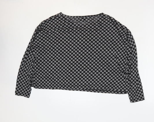 Womens UK Size S Sparkle & Fade Grey Cropped T-Shirt