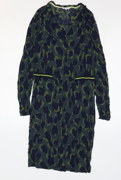 Sandwich Womens Blue Geometric Polyester Bodycon Size S V-Neck Pullover
