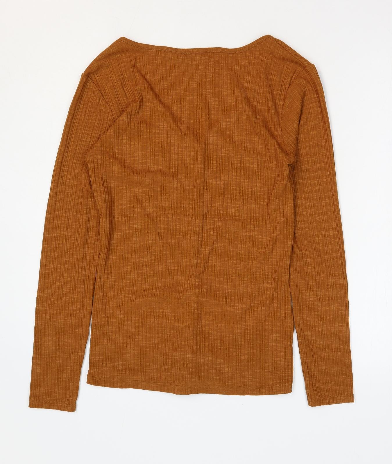 Womens UK Size 8 PEP&Co Brown Basic Blouse