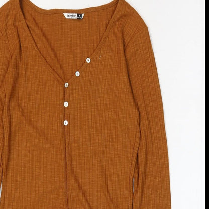 Womens UK Size 8 PEP&Co Brown Basic Blouse