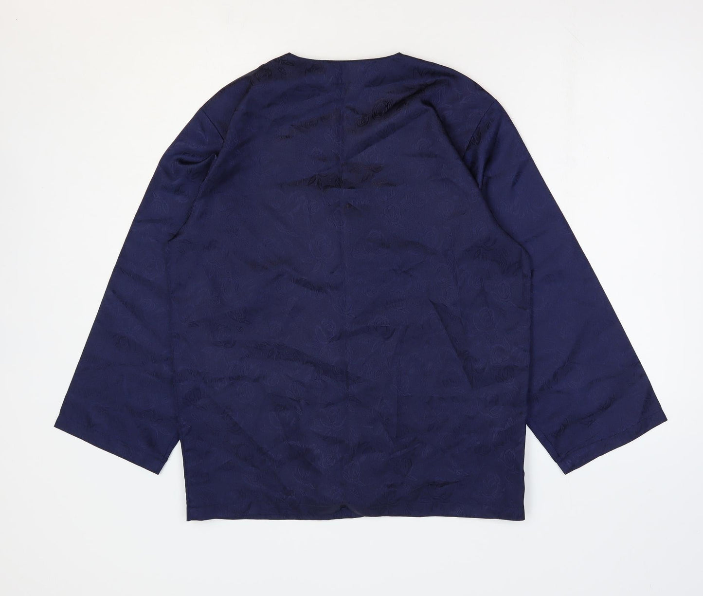Womens UK Size 14 Preworn Blue Basic Button-Up