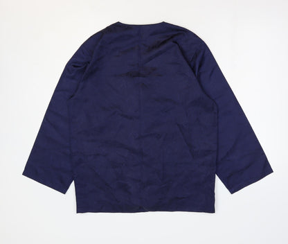 Womens UK Size 14 Preworn Blue Basic Button-Up
