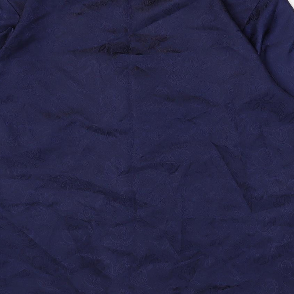 Womens UK Size 14 Preworn Blue Basic Button-Up