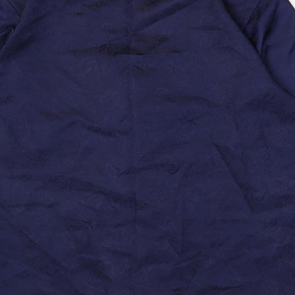 Womens UK Size 14 Preworn Blue Basic Button-Up