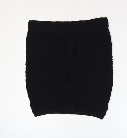 Feathers Womens Black Nylon Mini Skirt Size M