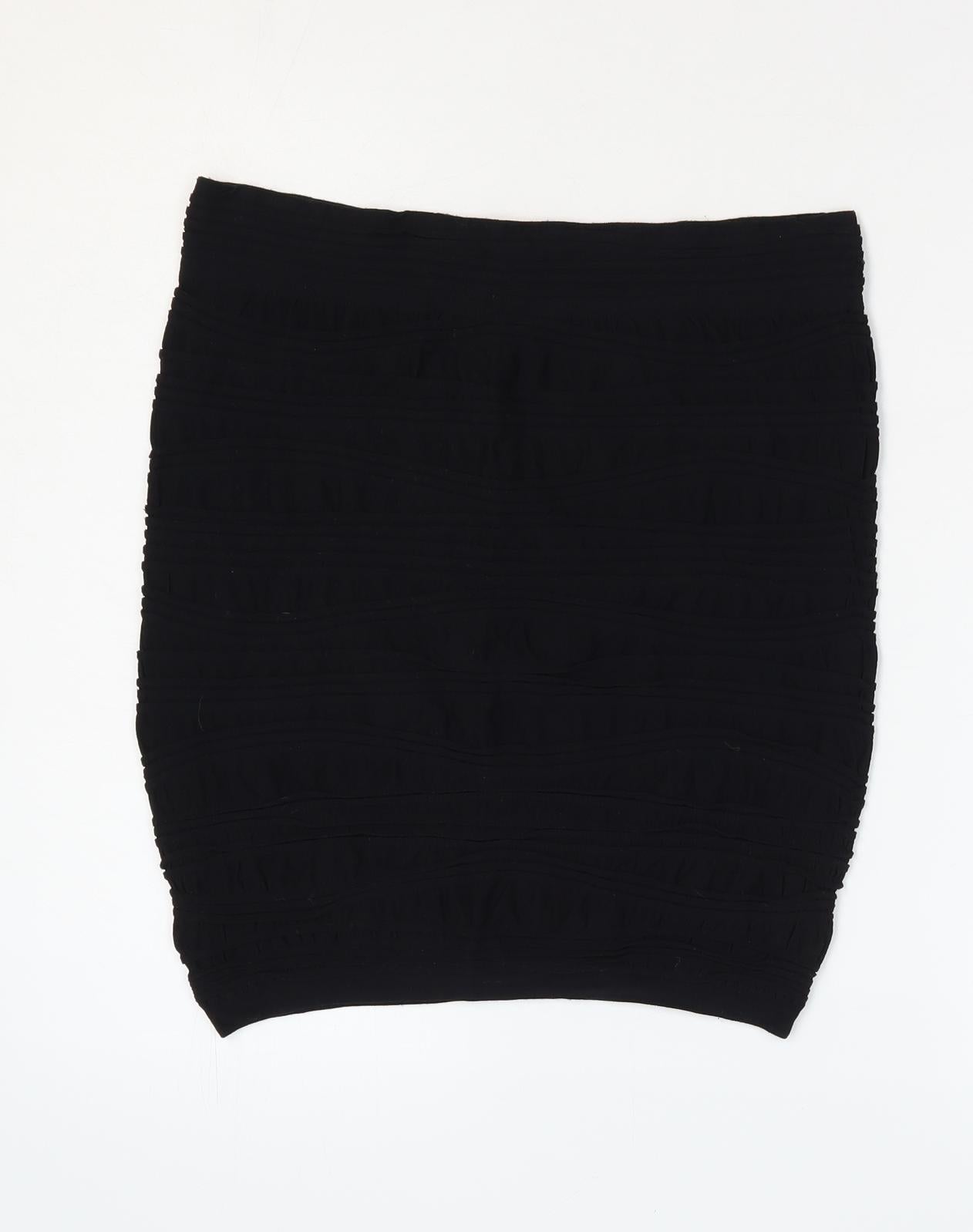 Feathers Womens Black Nylon Mini Skirt Size M