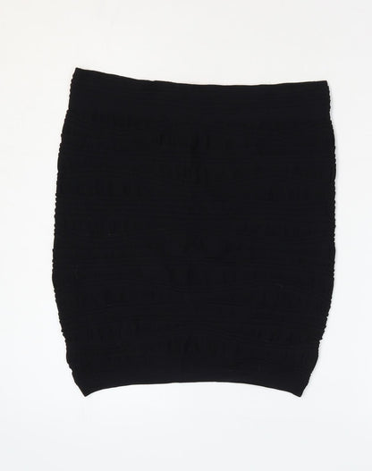 Feathers Womens Black Nylon Mini Skirt Size M