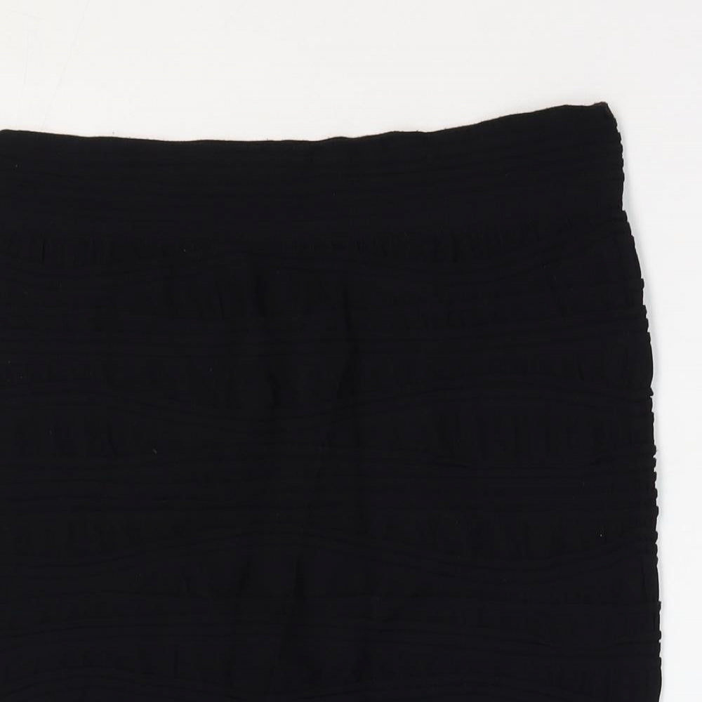 Feathers Womens Black Nylon Mini Skirt Size M