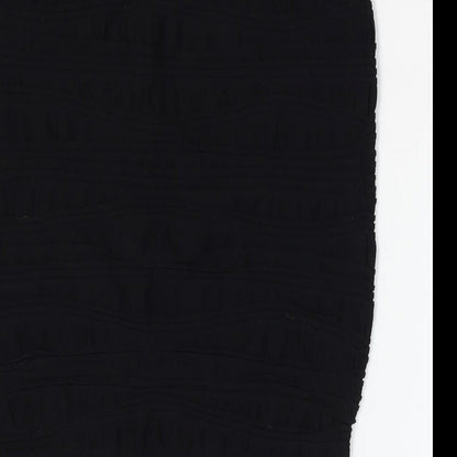 Feathers Womens Black Nylon Mini Skirt Size M