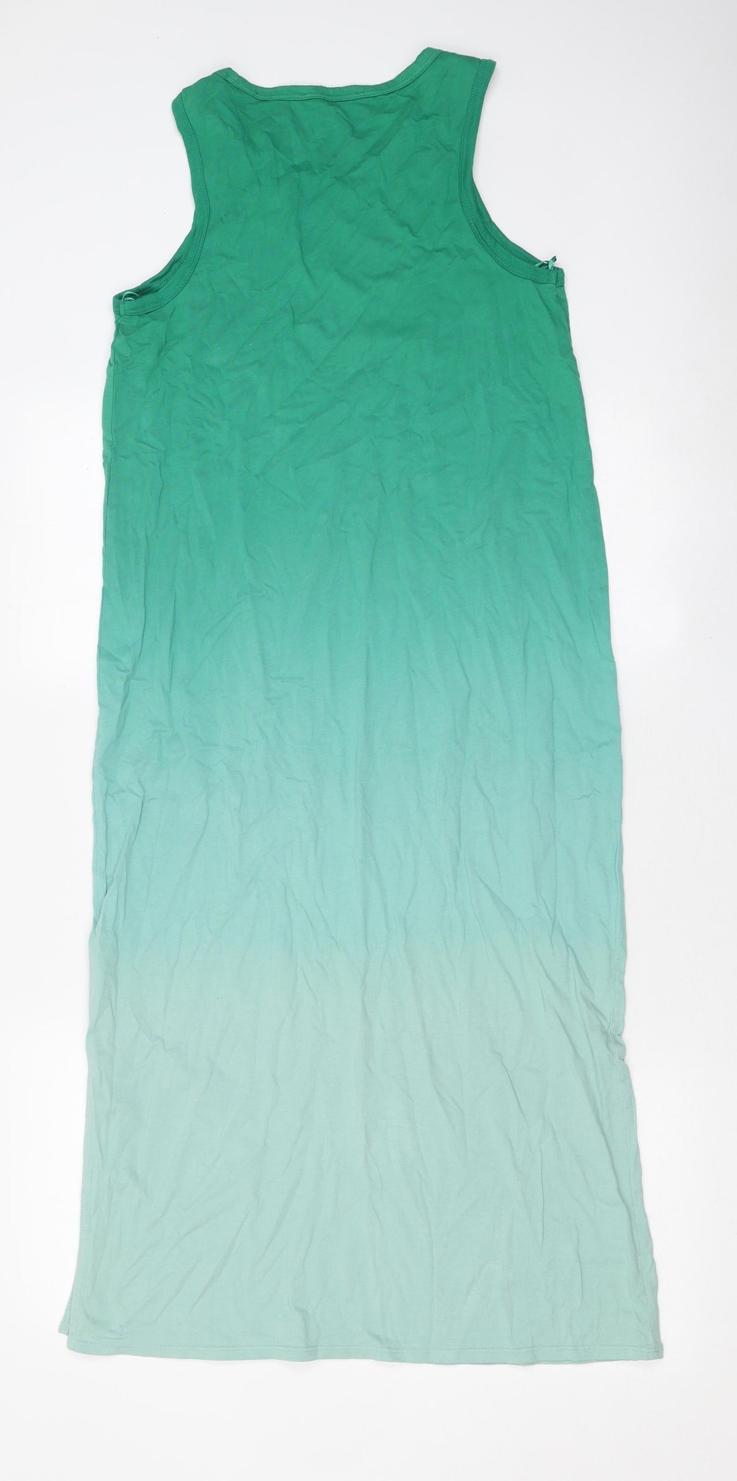 Marks and Spencer Womens Green Polyester Bodycon Size 6 Round Neck Pullover - Ombre
