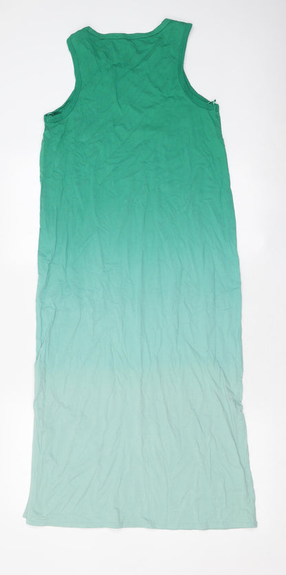 Marks and Spencer Womens Green Polyester Bodycon Size 6 Round Neck Pullover - Ombre