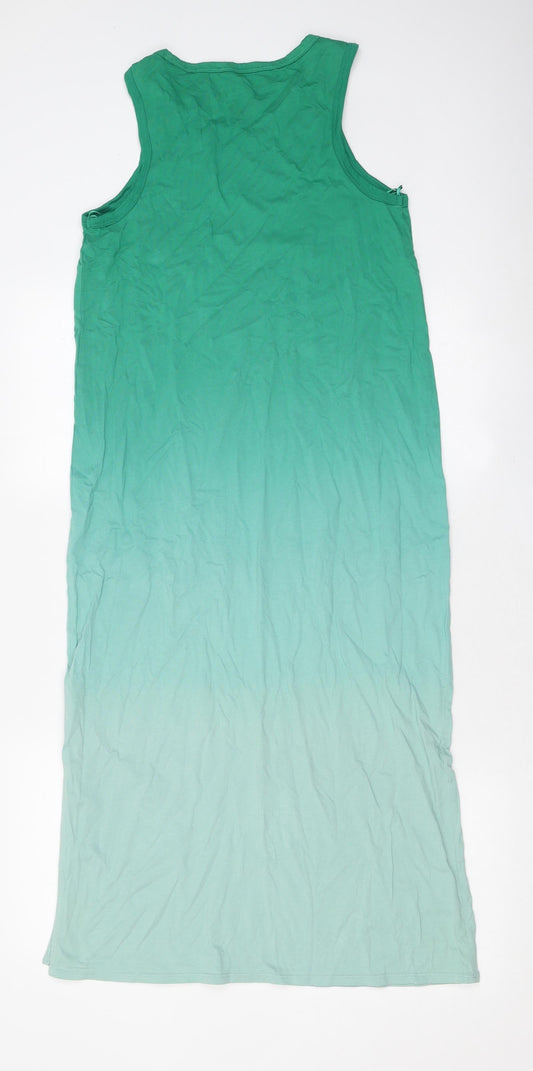 Marks and Spencer Womens Green Polyester Bodycon Size 6 Round Neck Pullover - Ombre