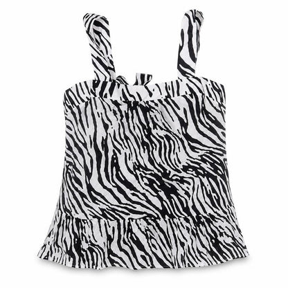 Marks and Spencer Womens Multicoloured Animal Print Polyester Basic T-Shirt Size 14 Sweetheart - Tie Zebra Print