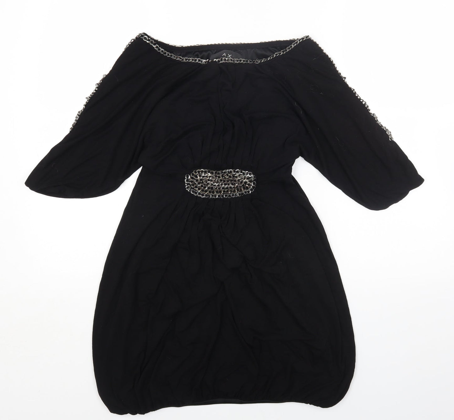 AX Paris Womens Black Viscose Fit & Flare Size S Off the Shoulder Pullover