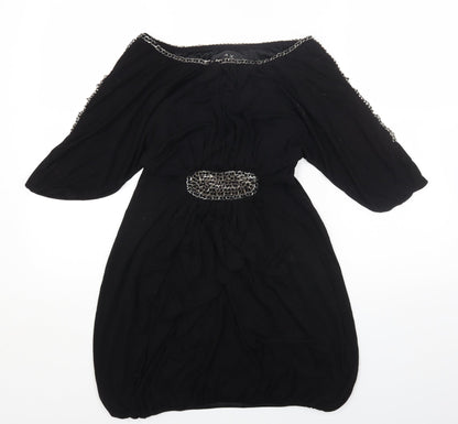 AX Paris Womens Black Viscose Fit & Flare Size S Off the Shoulder Pullover