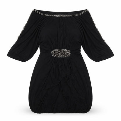 AX Paris Womens Black Viscose Fit & Flare Size S Off the Shoulder Pullover