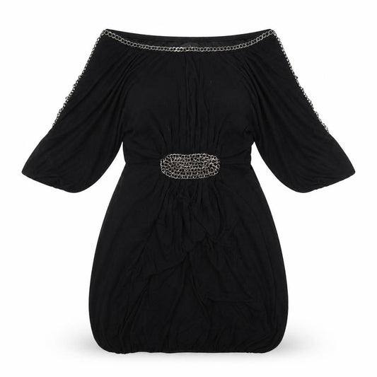 AX Paris Womens Black Viscose Fit & Flare Size S Off the Shoulder Pullover